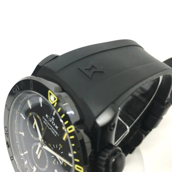 EDOX Chrono Offshore 1 Chronograph Quartz Wristwatch SS / rubber Black - Picture 6 of 10